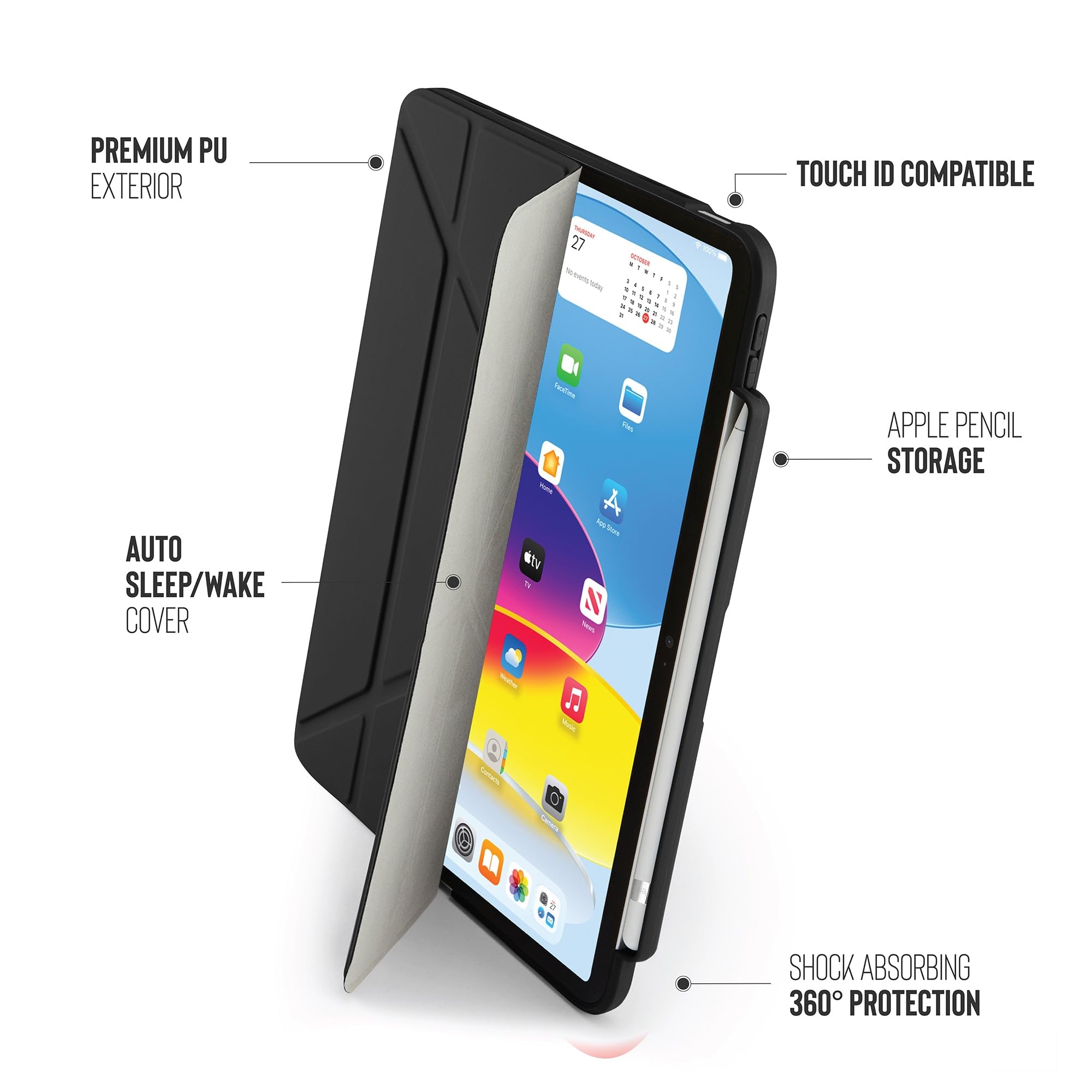 Pipetto P053-49-V Custodia Per Tablet 27,7 Cm (10.9") Custodia Flip A Libro Nero