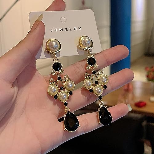 Miniatura 2 de Black Vintage Pearl Earrings Black Earrings for Women Pearl Drop Earrings Teardrop Chandelier Long Dangle Earrings Baroque Earrings Bohemian Earrings