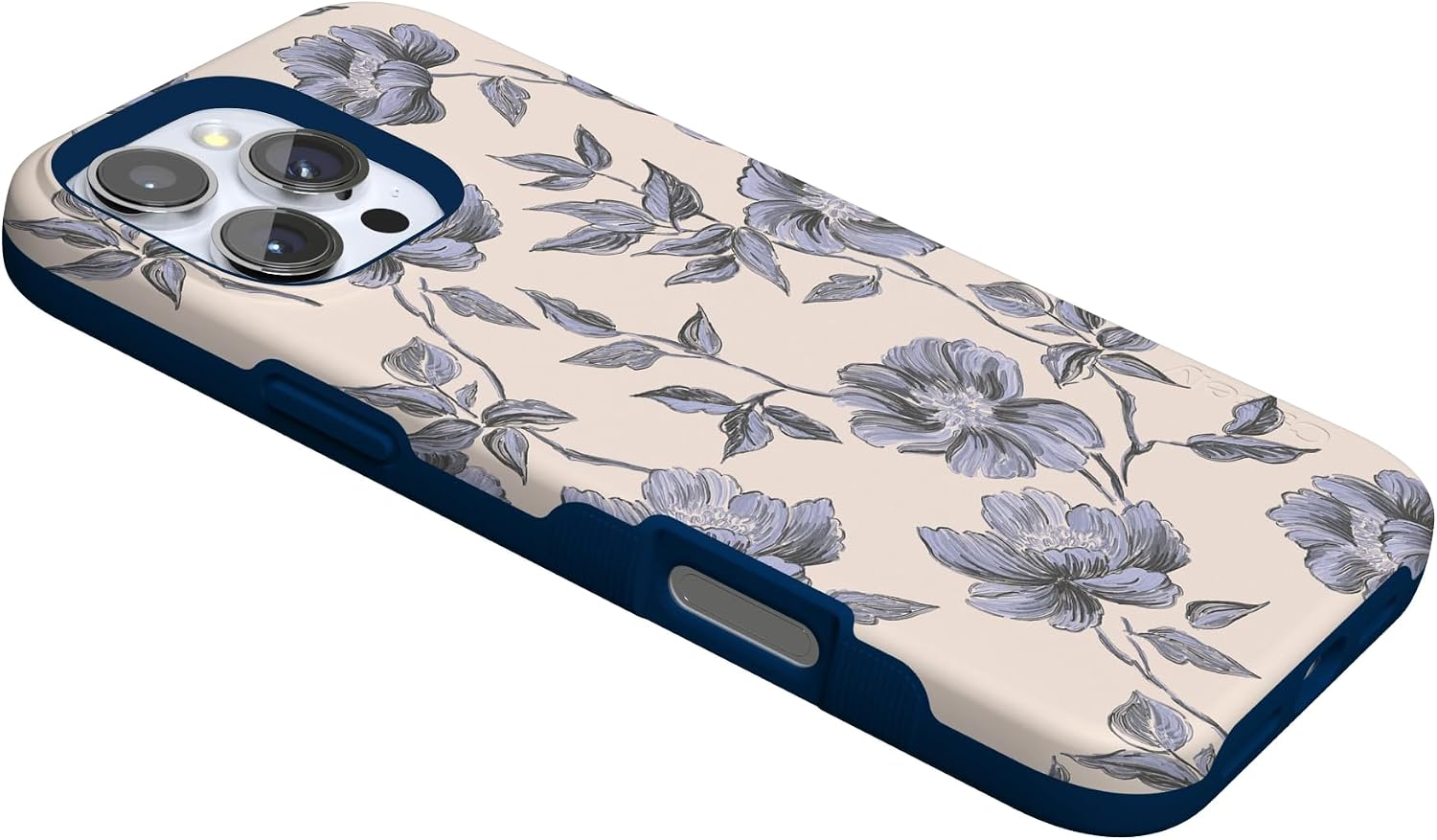 Casely iPhone 16 Pro Max Case | Ink & Iris | Vintage Floral | Bold Protective Design | Compatible with MagSafe