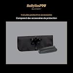 BaBylissPRO Glamista 1" Titanium avancé professionnel Ionic Flat Fer, design italien de lisser les cheveux, plaques ultra-floating, chauffages à 450°F, en fer plat courbé avec 5 Températures numériques & Technologie ionique anti-Frizz