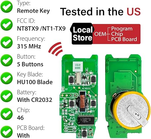 Miniatura 4 de Reemplazo para Land Rover LR2 Freelander 2019 2010 2011 2012 2 control remoto NT8TX9 5 botones 315MHz