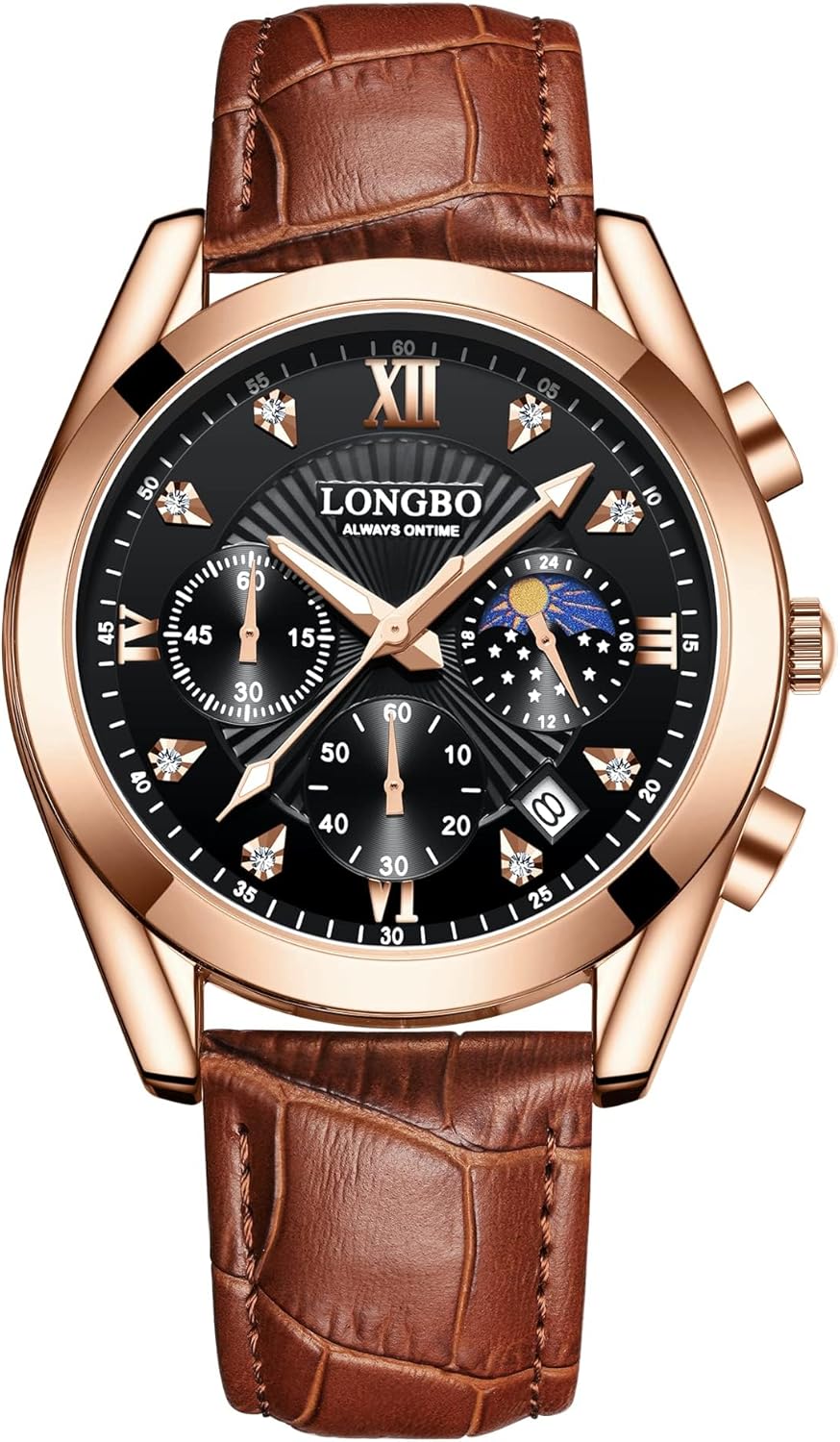 Quartz Casual Men’s Watches,Genuine Leather Strap Mens Watches, Waterproof, Night Light, Calendar, Chronograph Watch for Stylish Men Quartz Casual Men’s Watches,Genuine Leather Strap Mens Watches, Waterproof, Night Light, Calendar, Chronograph Watch for Stylish Men