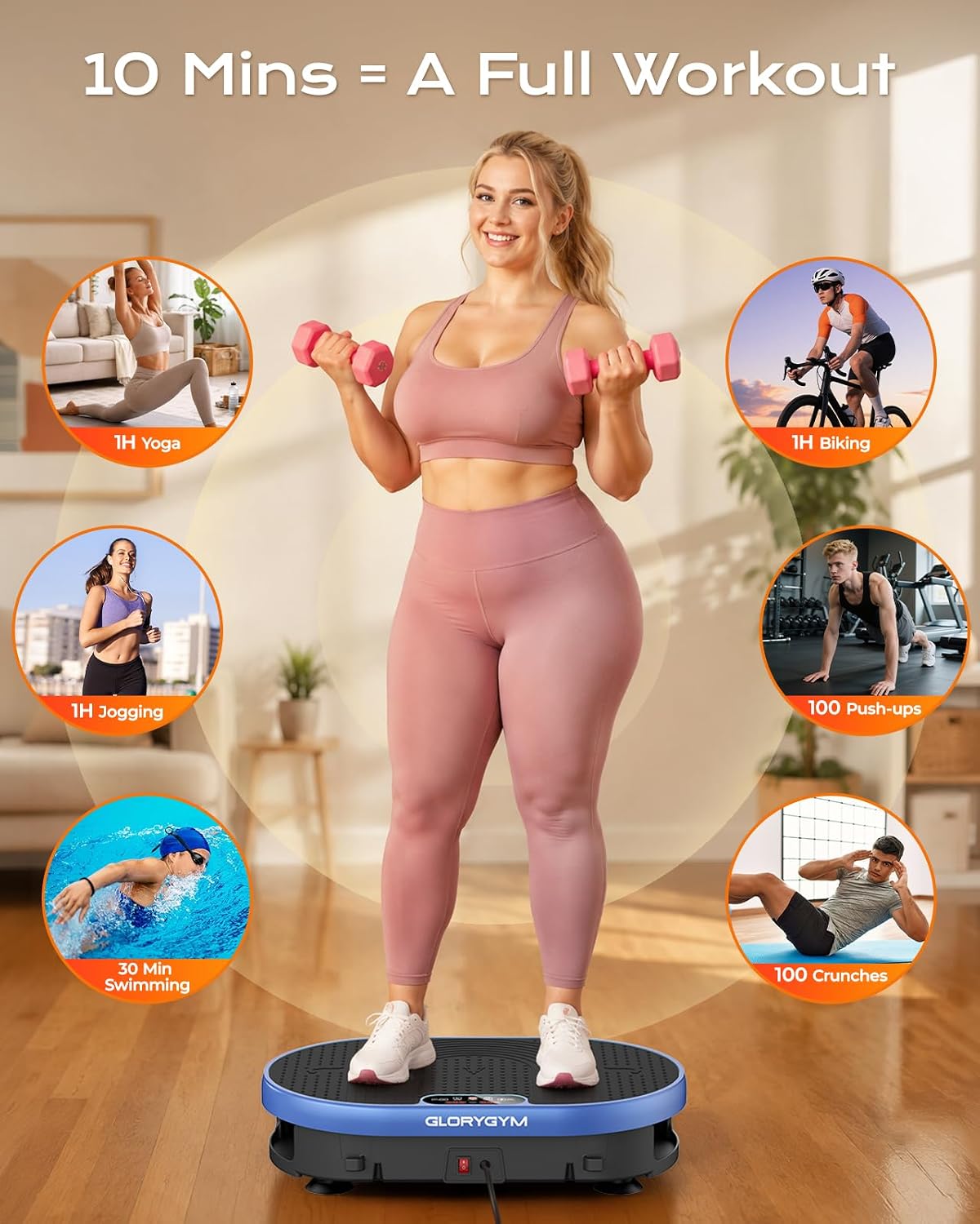 Vibration Plate Exercise Machine for Body Shaker Machine & Weight Loss, Shake Plate with Resistance Bands, 120 Speed Levels, Remote Control, Full Body Workout, Compact Home Gym Equipment 5 71Pg DkMgmL. AC SL1500