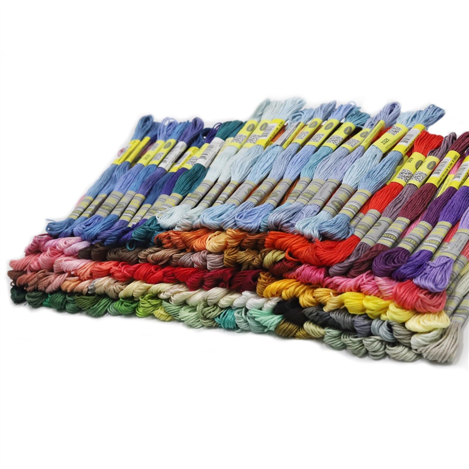 Stickgarn 150 verschiedene, zufällige Farben, Langfaser-Baumwoll-Stickgarn, Kreuzstichgarn, 8,7 Yards lang.