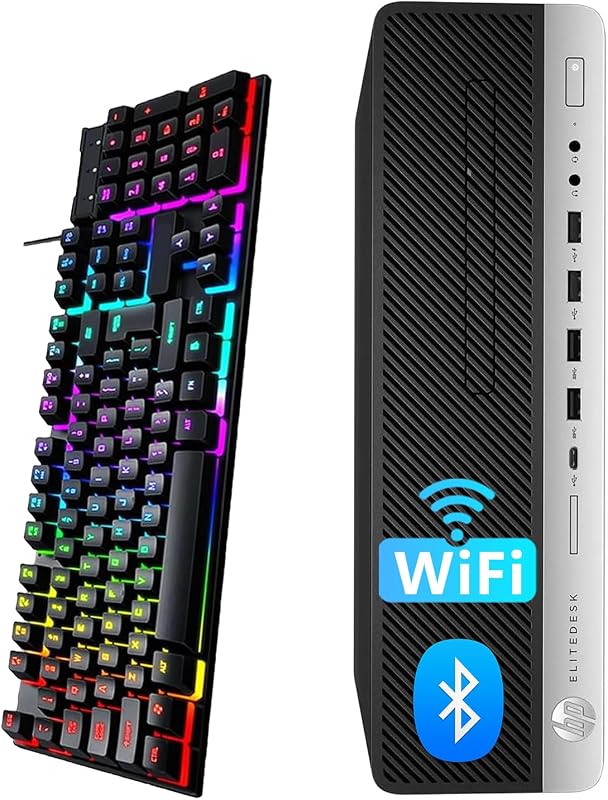 Computadora de escritorio HP EliteDesk 800 G4 SFF Buniess (renovada) | Core i5-8500, 8GB RAM, 256GB SSD, WiFi USB y Bluetooth, teclado, mouse, Windows 11 Pro