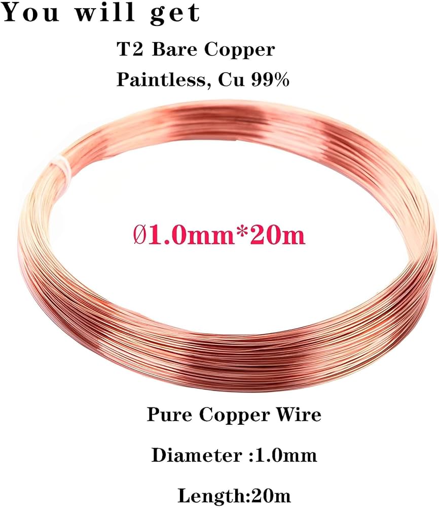 Filo Di Rame Puro 99,9% 0,4 Mm 10 Metri - Per Gioielli Fai Da Te, Piante E Craft