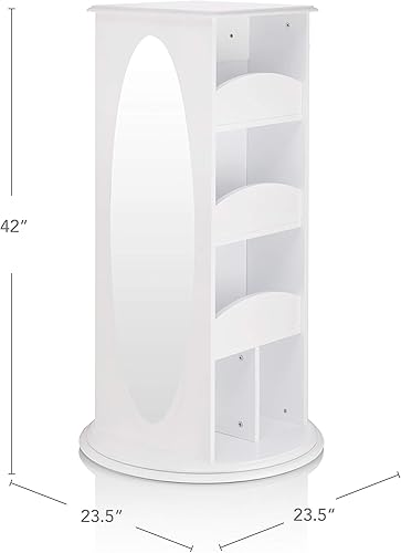 Miniatura 10 de Guidecraft Almacenamiento giratorio de disfraces - Natural estantes de almacenamiento de juegos de simulación para niños con 2 espejos y ganchos,