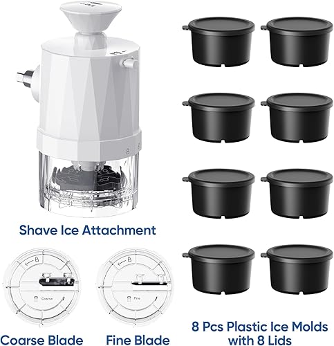 Miniatura 2 de Accesorio de hielo de afeitar para batidoras de pie Kitchenaid, accesorio para hielo afeitado y cono de nieve para Kitchenaid con 8 moldes de hielo