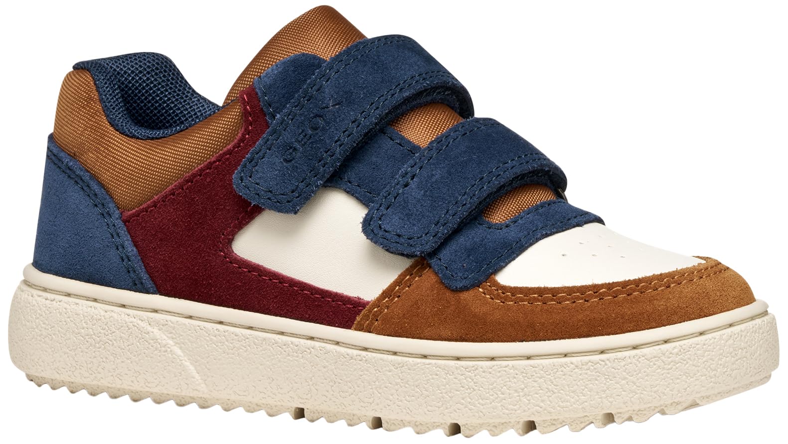 Geox J THELEVEN BOY Sneaker, LT Ivory/LT Brown, 11 UK Child