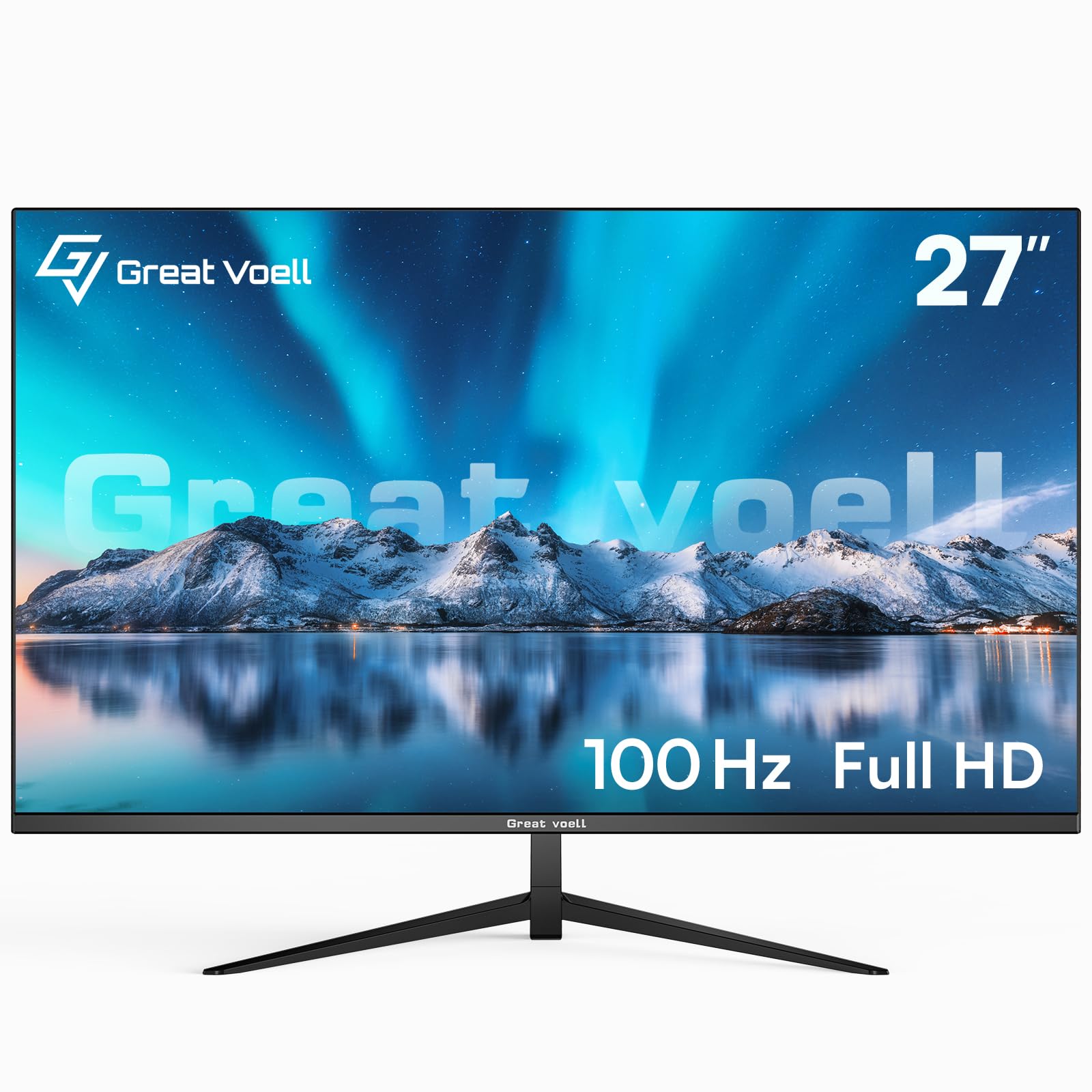 27 Inch Office Monitor,FHD(1920 x1080) 99% sRGB HDR10 Computer Screen For Work,VA Pannel 100Hz And Built-in Speakers For Casual games,Frameless Design, Blue Light Filter With HDMI&DP,VESA