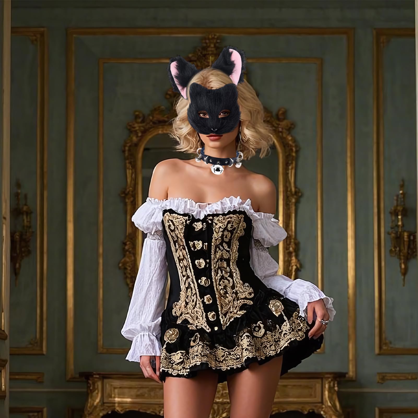 Fox Mask Tail Set Faux Fur Adult Women - Image 3
