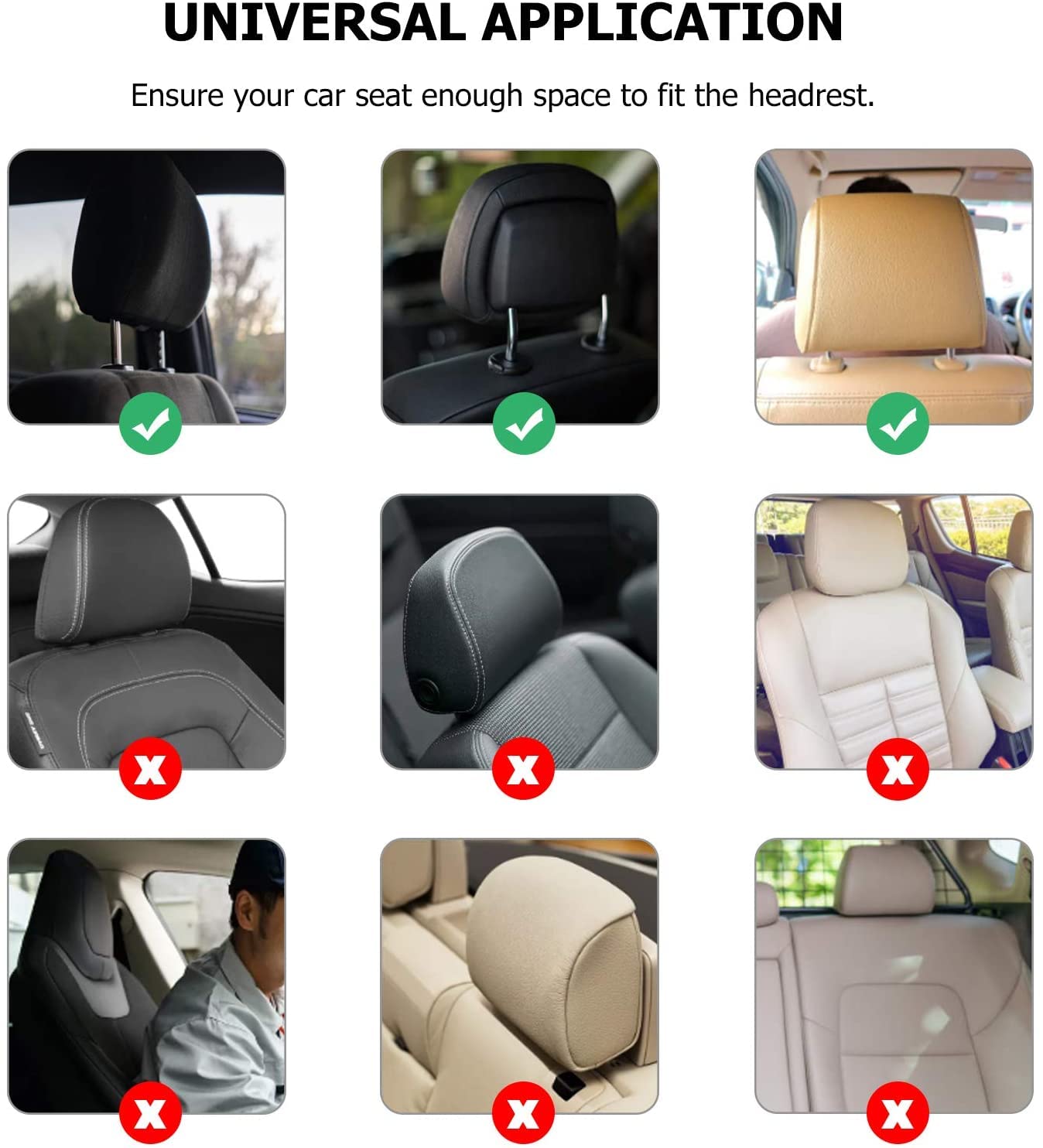Appuie Tete Voiture, Voiture Oreillers Repose Tete Voiture Réglable, Appuie-Tête Latéral de Siège Auto en Cuir PU avec Coussin Mémoire, Confortable Support de Cou pour Voyage Adulte Enfants