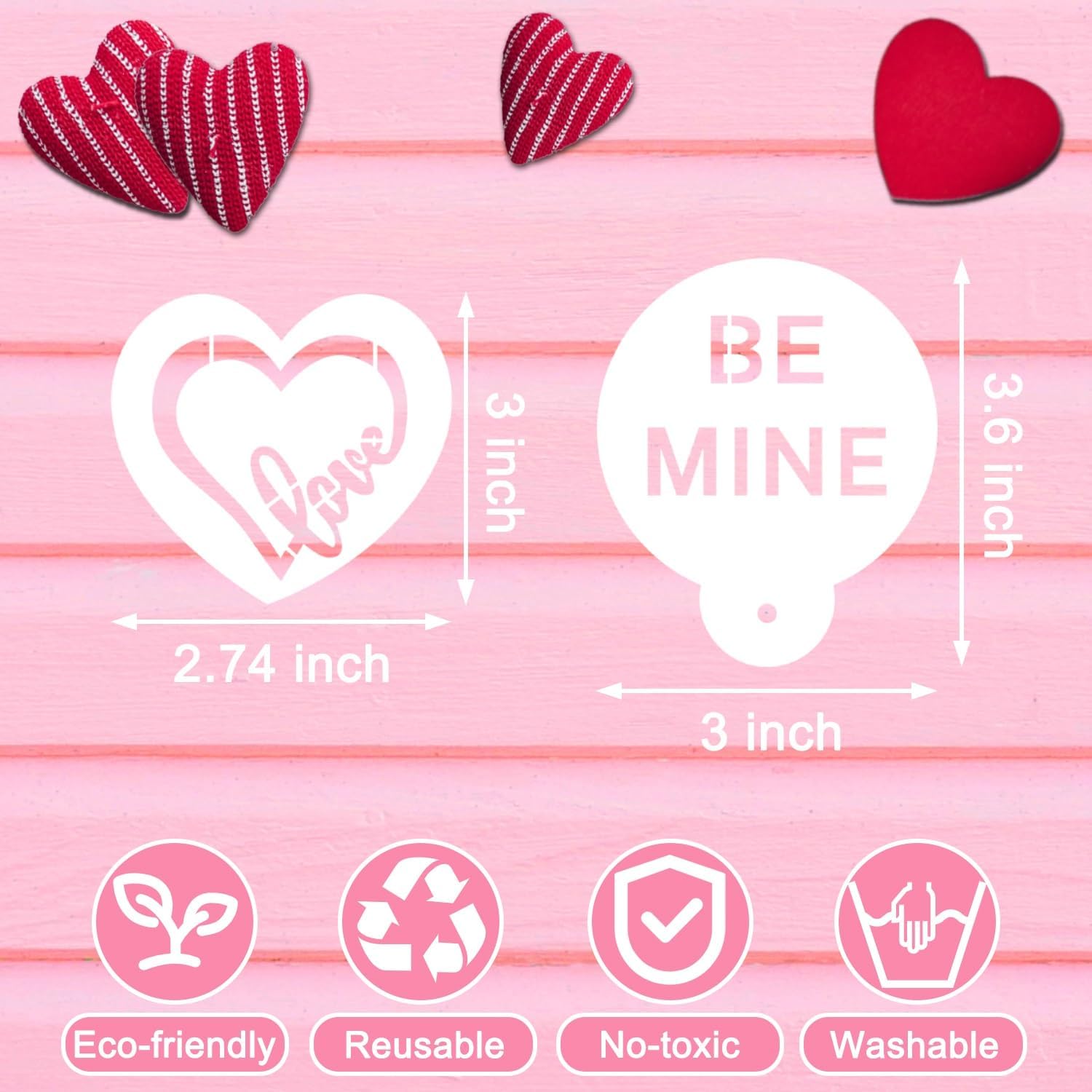 Valentine Cookie Stencils, 60 Pcs Conversation Heart Love Phrase Stencil for Cookies, Baking Decor, Crafts Painting