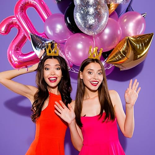 Miniatura 7 de Globos de 40 pulgadas, color rosa intenso del número 20, globo gigante de helio con número 20 para fiesta de cumpleaños de 20 años, niñas y mujeres,