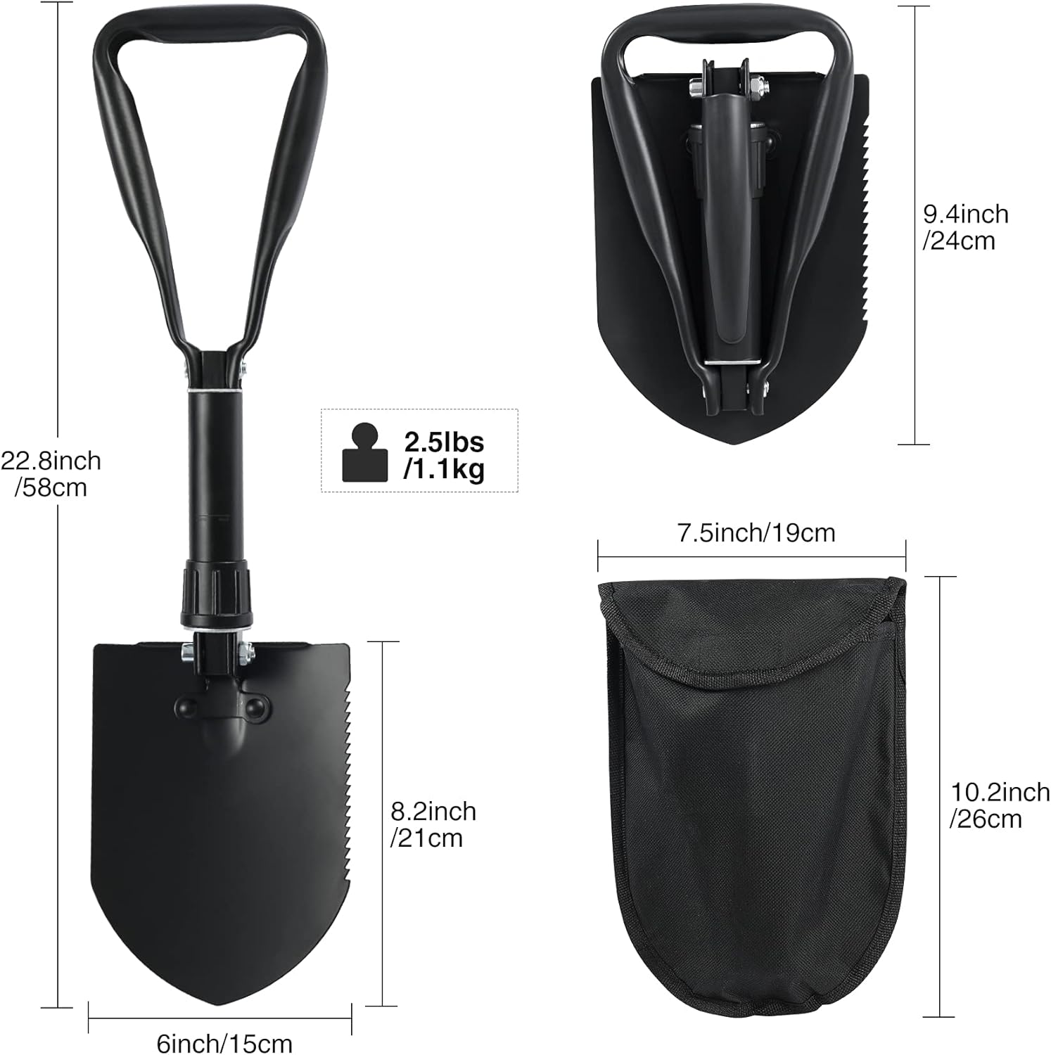 Buy CAMPMOON Folding Camping Shovels for Camping, Portable Foldable