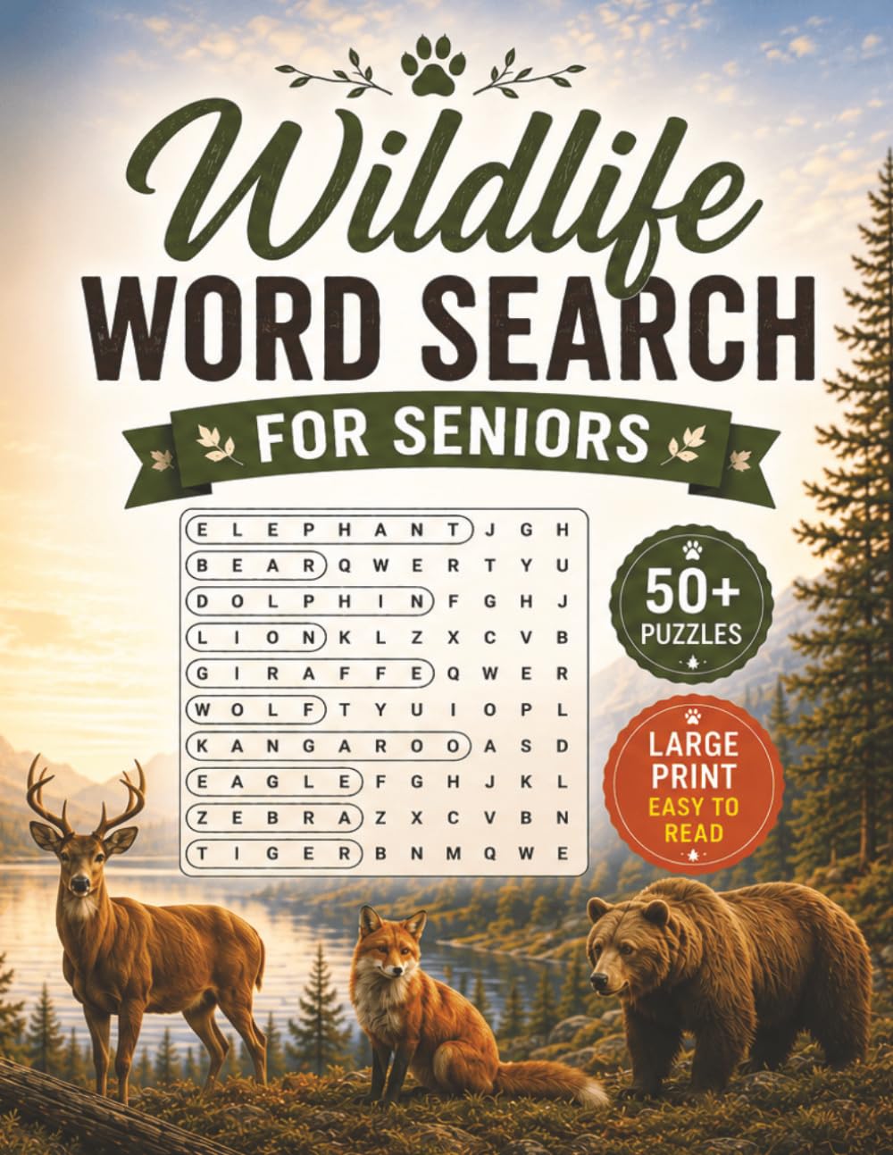 Large Print Wildlife Word Search Puzzle Book For Seniors: Word Searches with Easy-to-Read Large Print about Animals & Wildlife Nature | 8.5 x 11 ... | Gift for Seniors, Parents & Grandparents