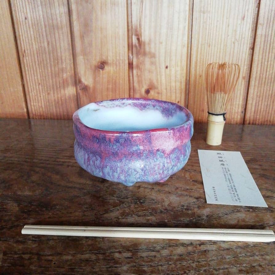 陶芸　作家　抹茶茶碗　茶碗　茶道　窯変紫茶碗　茶道具 Amazon.co.jp: 陶芸 作家 抹茶茶碗 茶碗 茶道 窯変紫茶碗 茶道具