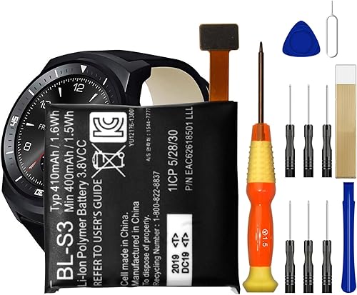 Batería de repuesto BL-S3 para LG G Watch R W110 LG-W110, reloj Urbane W150 LG-W150 con kits de herramientas de reparación