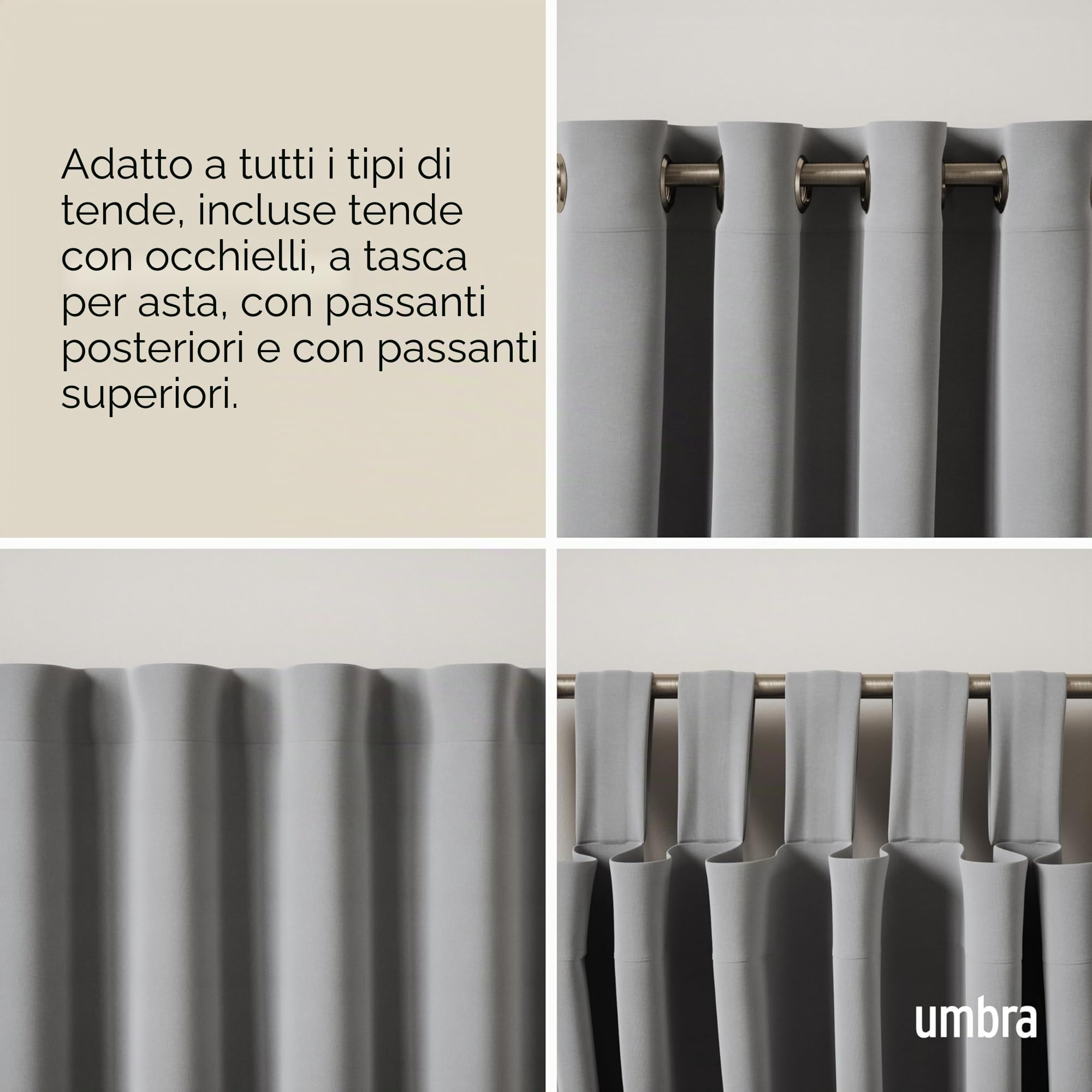 Umbra Twilight Set di aste Doppie: Il Design Avvolgente è Ideale Tende oscuranti, Lega di Acciaio, Nichel Opaco, 30" - 84"