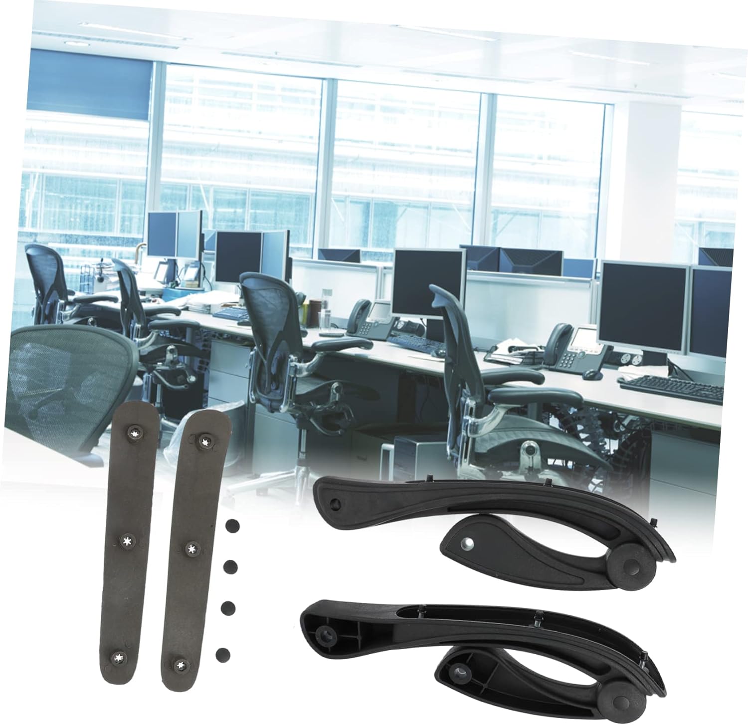 Office Chair Armrests Ergonomic Grab Handles for Swivel Chairs Black Comfortable Support for Office and Home Use