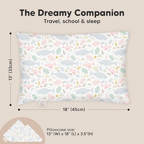 Miniatura 3 de KeaBabies - Almohada con funda para niños pequeños, almohada My Little Dreamy de 13 x 18 pulgadas (narwhal)