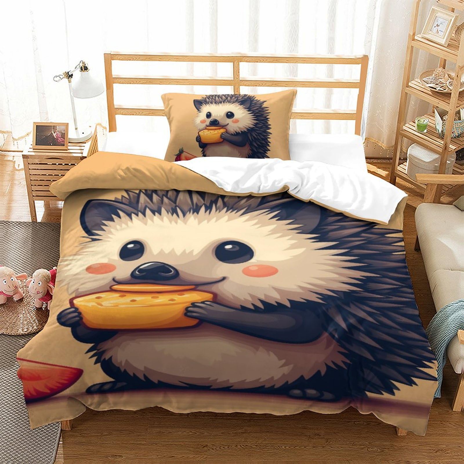 Parure de lit imprimé 3D avec housse de couette single 135x200cm pour lit enfant