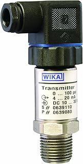 WIKA 8985538 General Purpose Pressure Transmitter, 4 - 20mA 2-Wire Signal Output, Stainless Steel Wetted Parts, 0-30