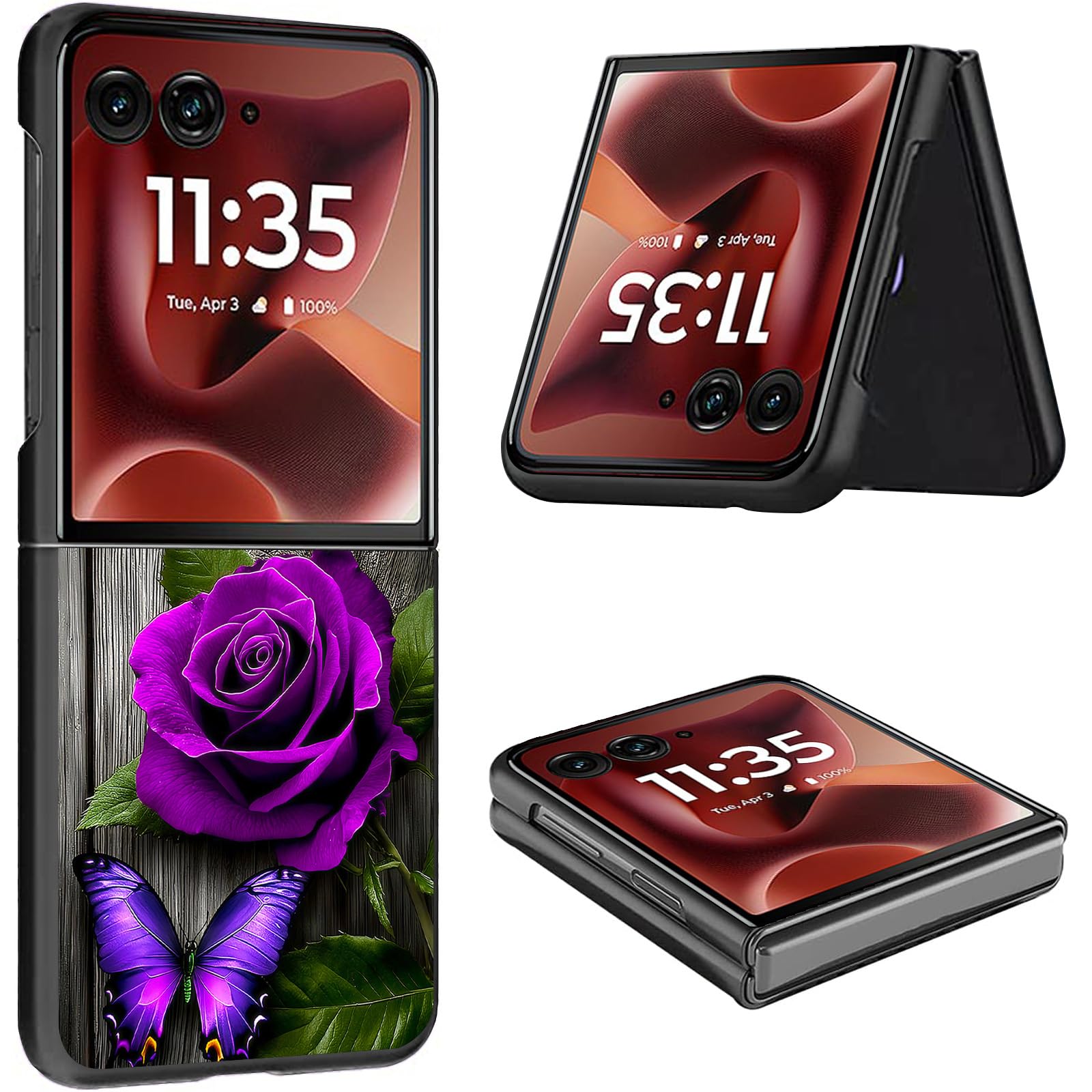 Coque Samsung Galaxy Z Flip 7 2025 fine polycarbonate rigide anti-chocs fleurs - 8