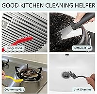 Vista 3 de Juego de cepillos de limpieza para grietas, herramientas de limpieza dura para lechada de baño, rieles de ventanas y puertas de ducha, limpieza