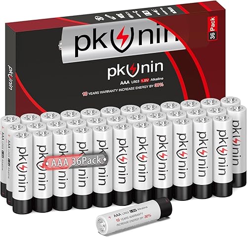 Miniatura 8 de PKUNIN Pilas AA de 1.5 V alcalinas doble A, paquete de 12 pilas alcalinas LR6 de larga duración AA para dispositivos domésticos y de oficina, 10