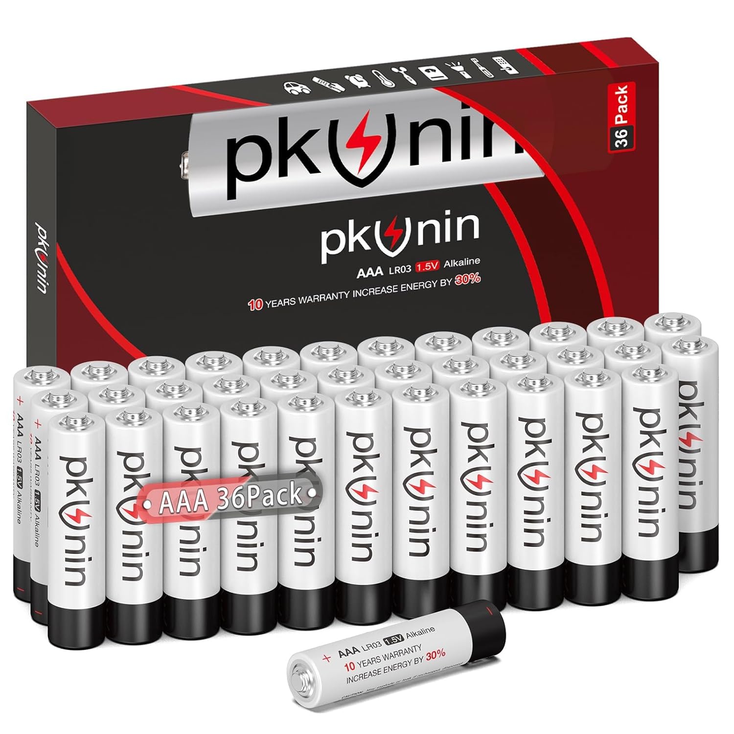 PKUNIN AAA Batteries 36 Pack Alkaline 1 5V Triple A Batteries Long Lasting 3A LR03 Battery for Household