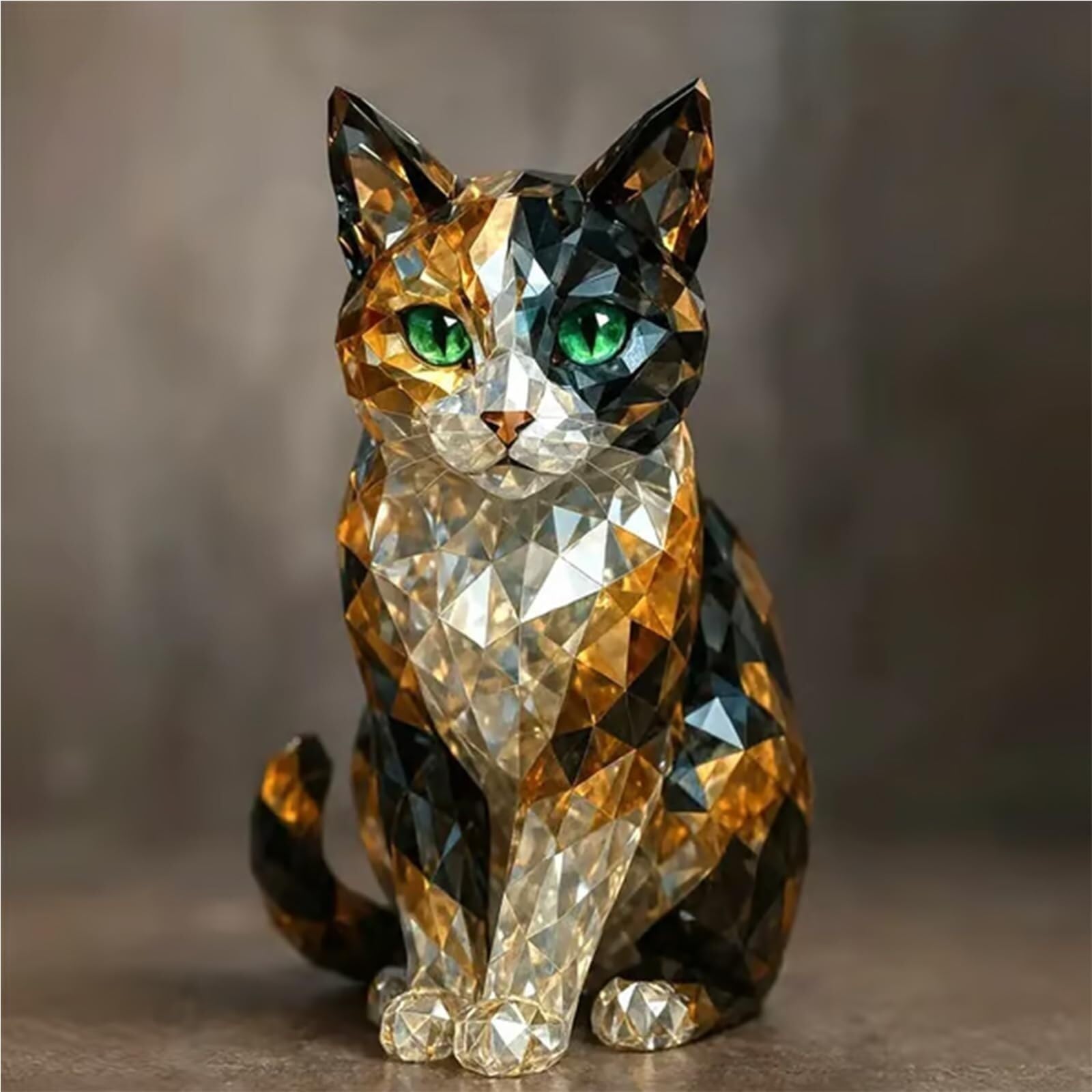 Sculptures de chat en cristal faites à la main et figurines d'art en verre
