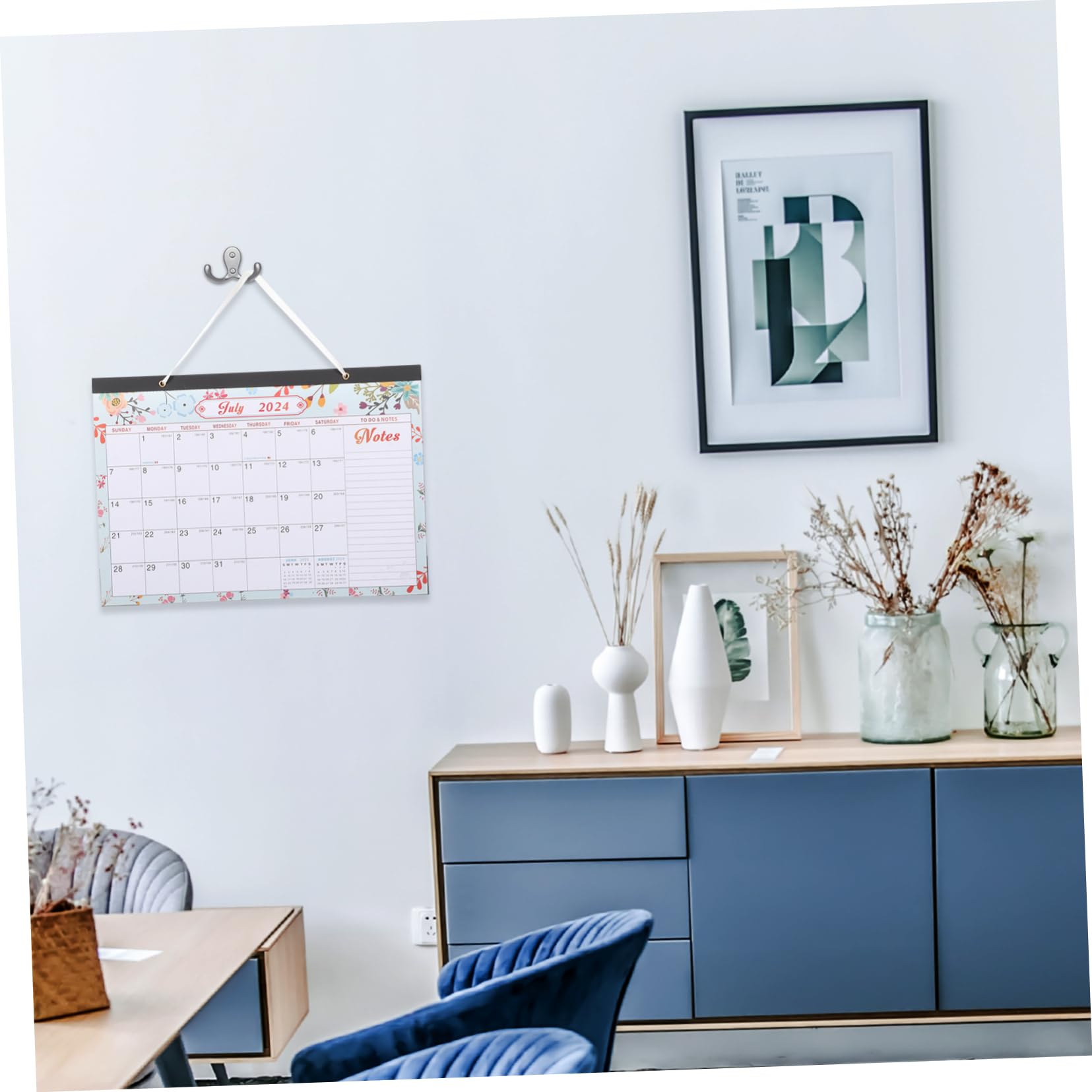 TEHAUX 3piezas Calendario De Pared Familiar Inglés Calendario Mensual Colgante Para Oficina y Hogar Planificador De Actividades Diseño Original y Espacio Para Notas
