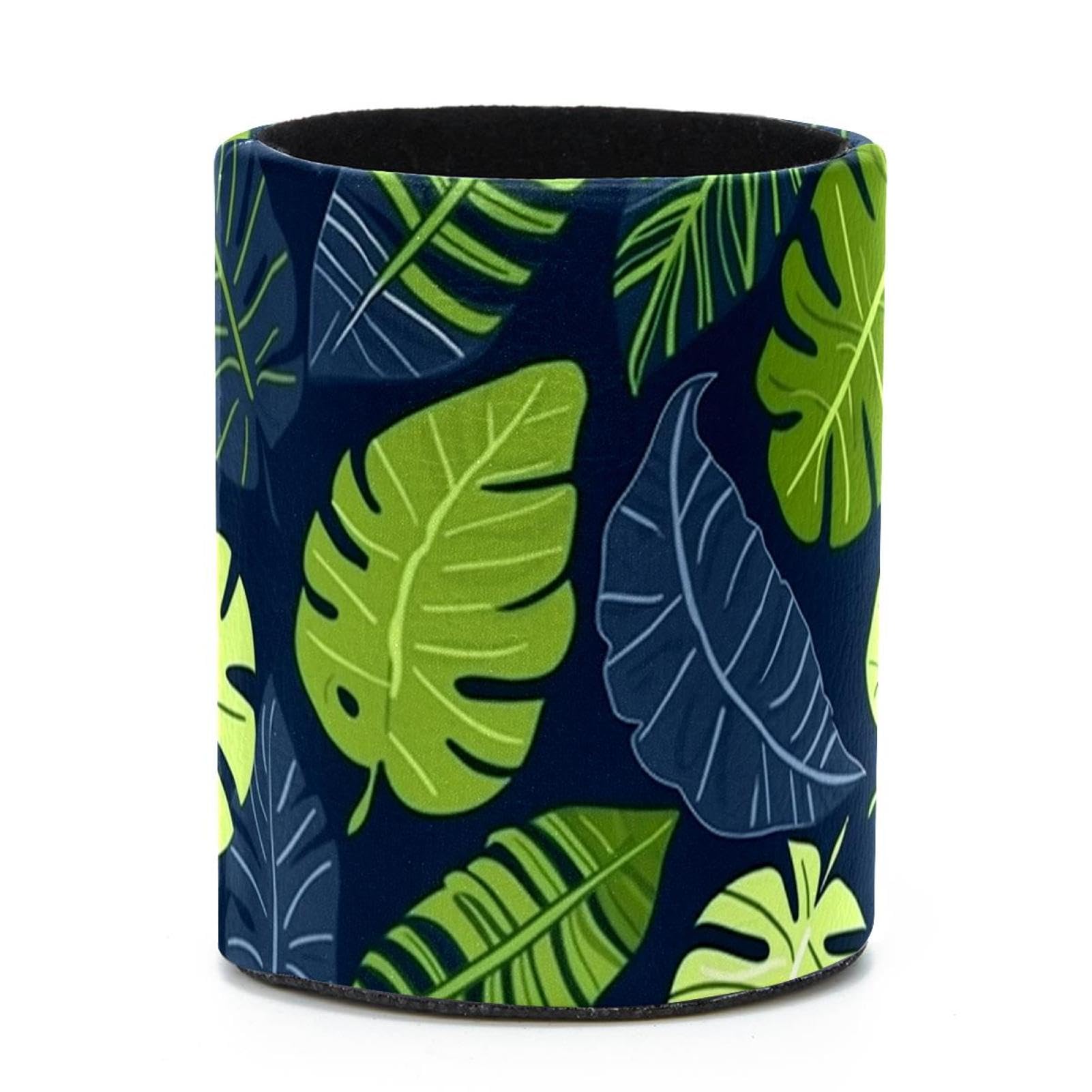 VAPOKF Round Pencil Holders for Desk, Artistic Leaves Pen Holders Pen Pot Makeup Brushes Storage Desktop Stationery Supplies Organiser for Home Office