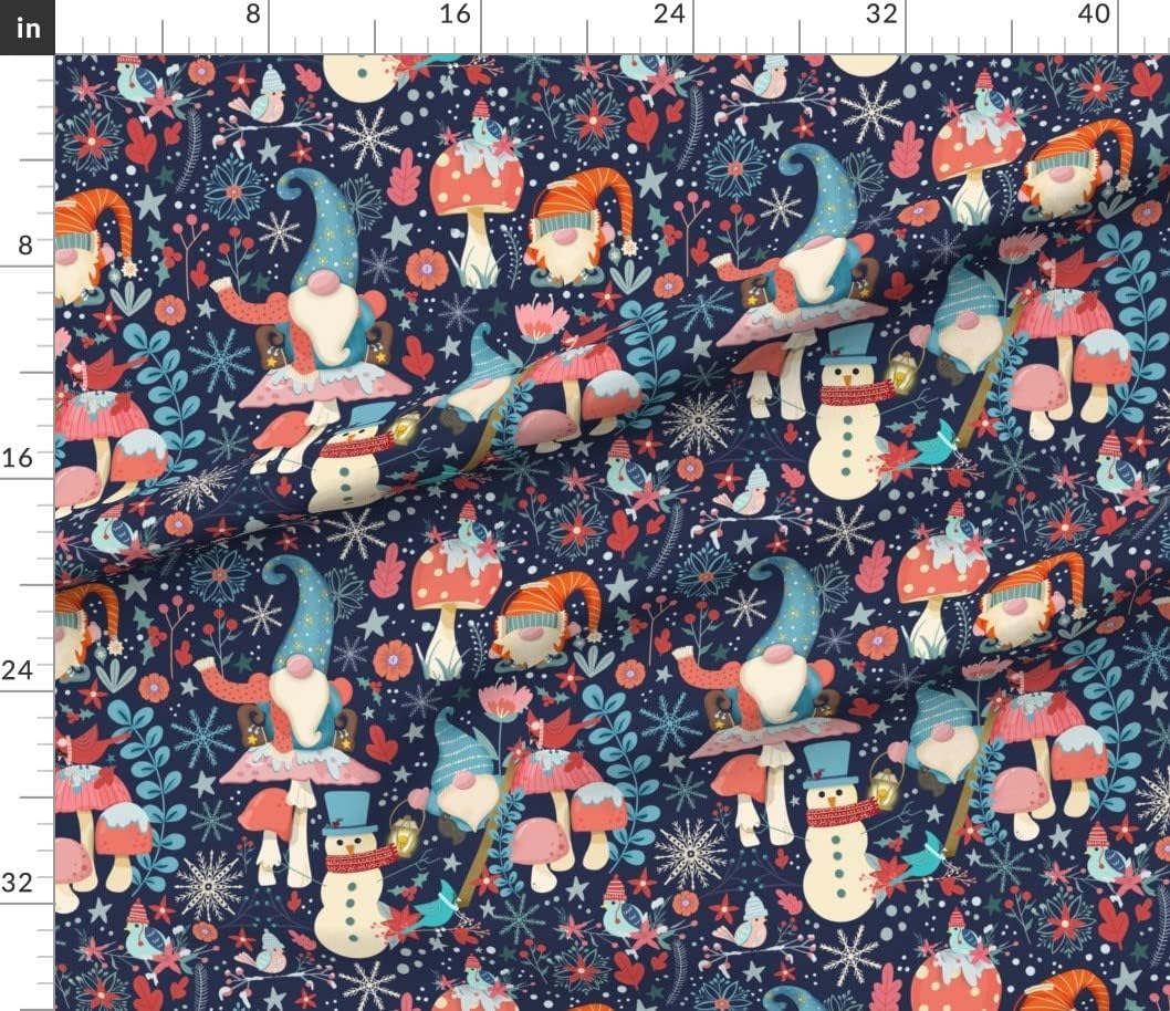 Spoonflower Fabric - Woodland Fairy Tale Whimsical Folk Seasonal Printed on Petal Signature Cotton Fabric by The Yard - Sewing Quilting Apparel Crafts Decor