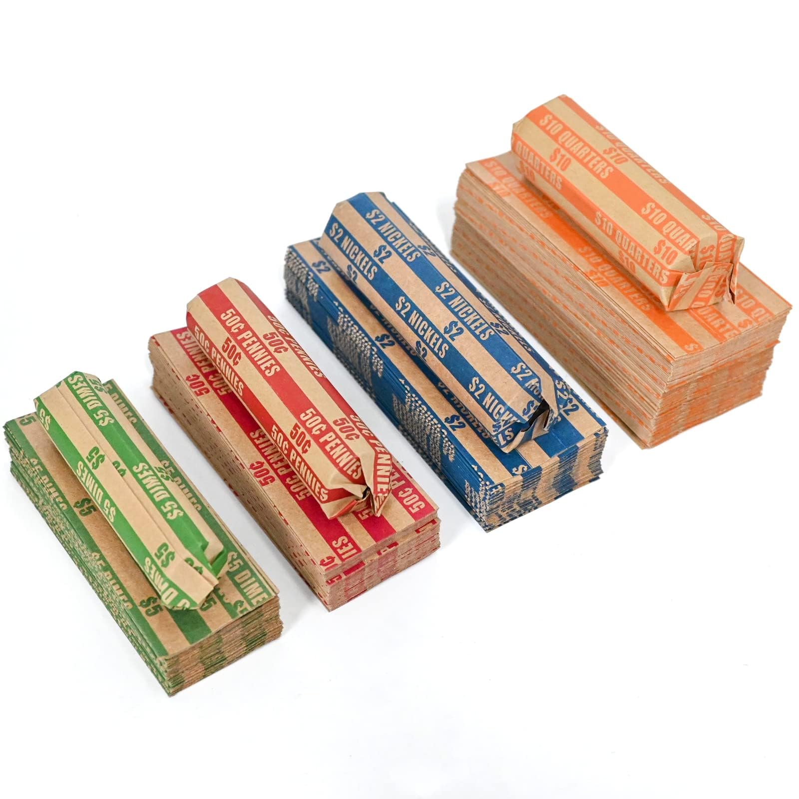 DGBDPACK Assorted Flat Coin Wrappers,1000 Pack