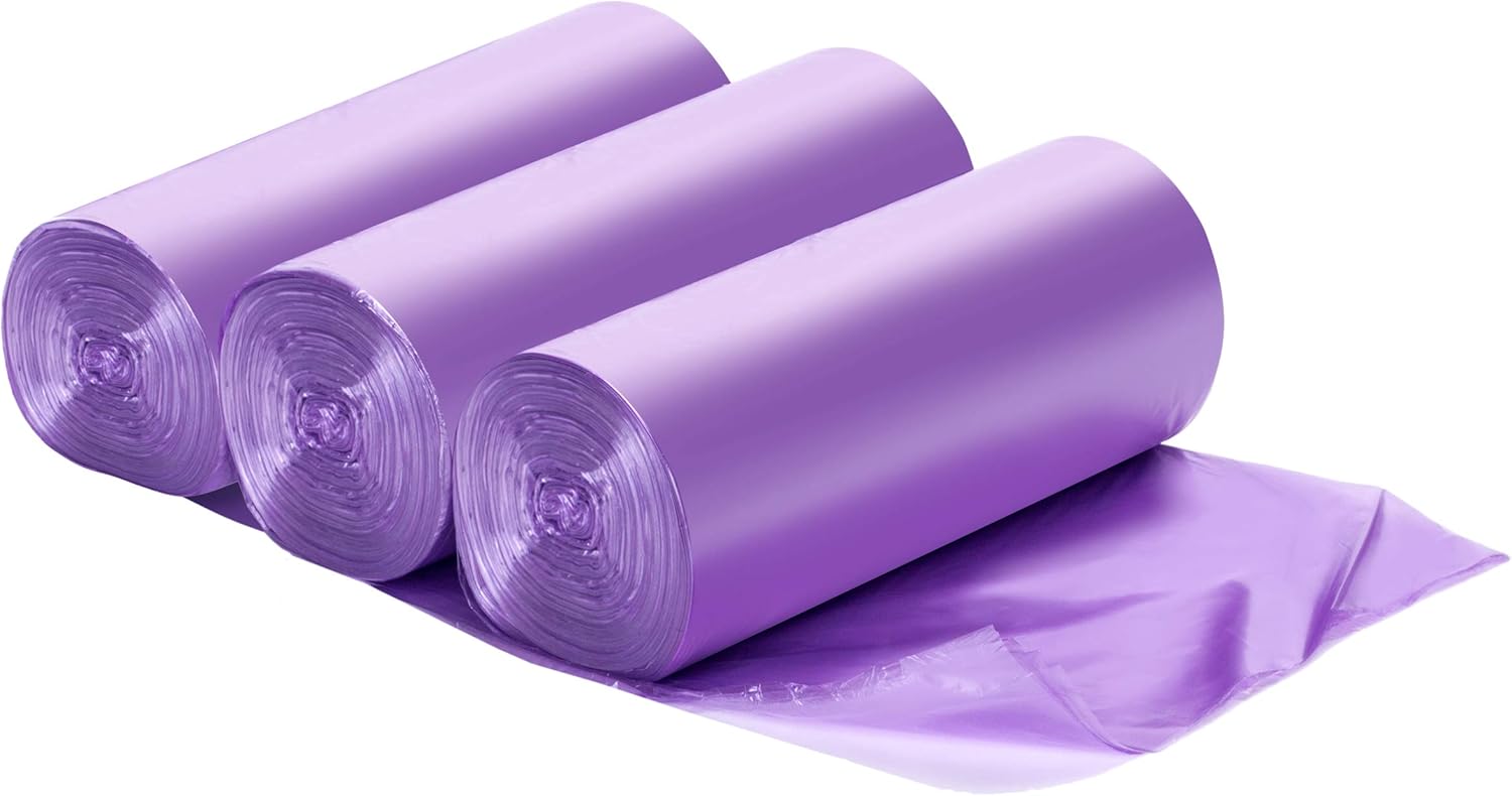 Trash Bags 2.6 Gallon Plastic Garbage Bags Purple
