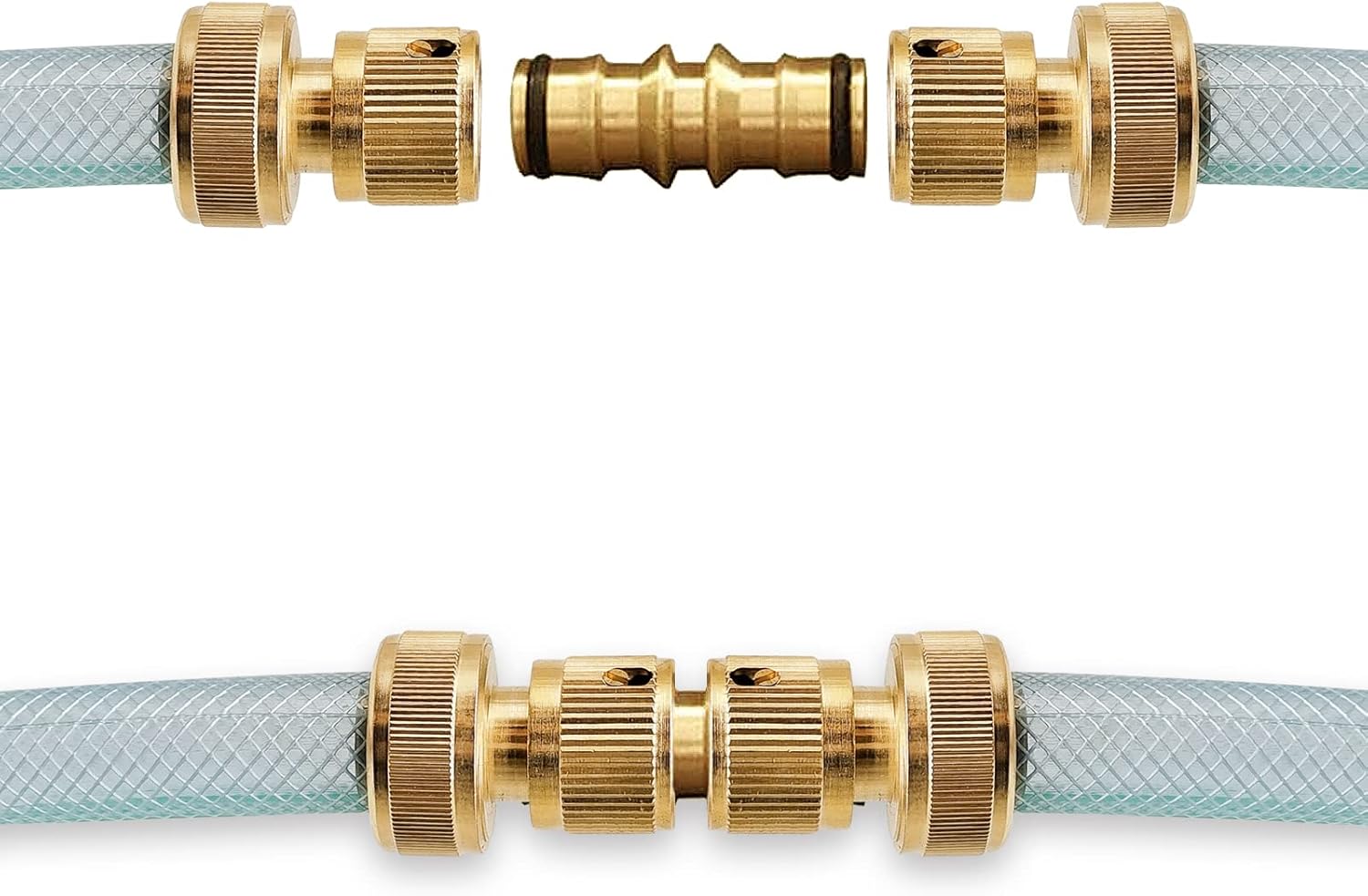 Tesmotor Brass Double Male Hose End Connector for Connect Hoses