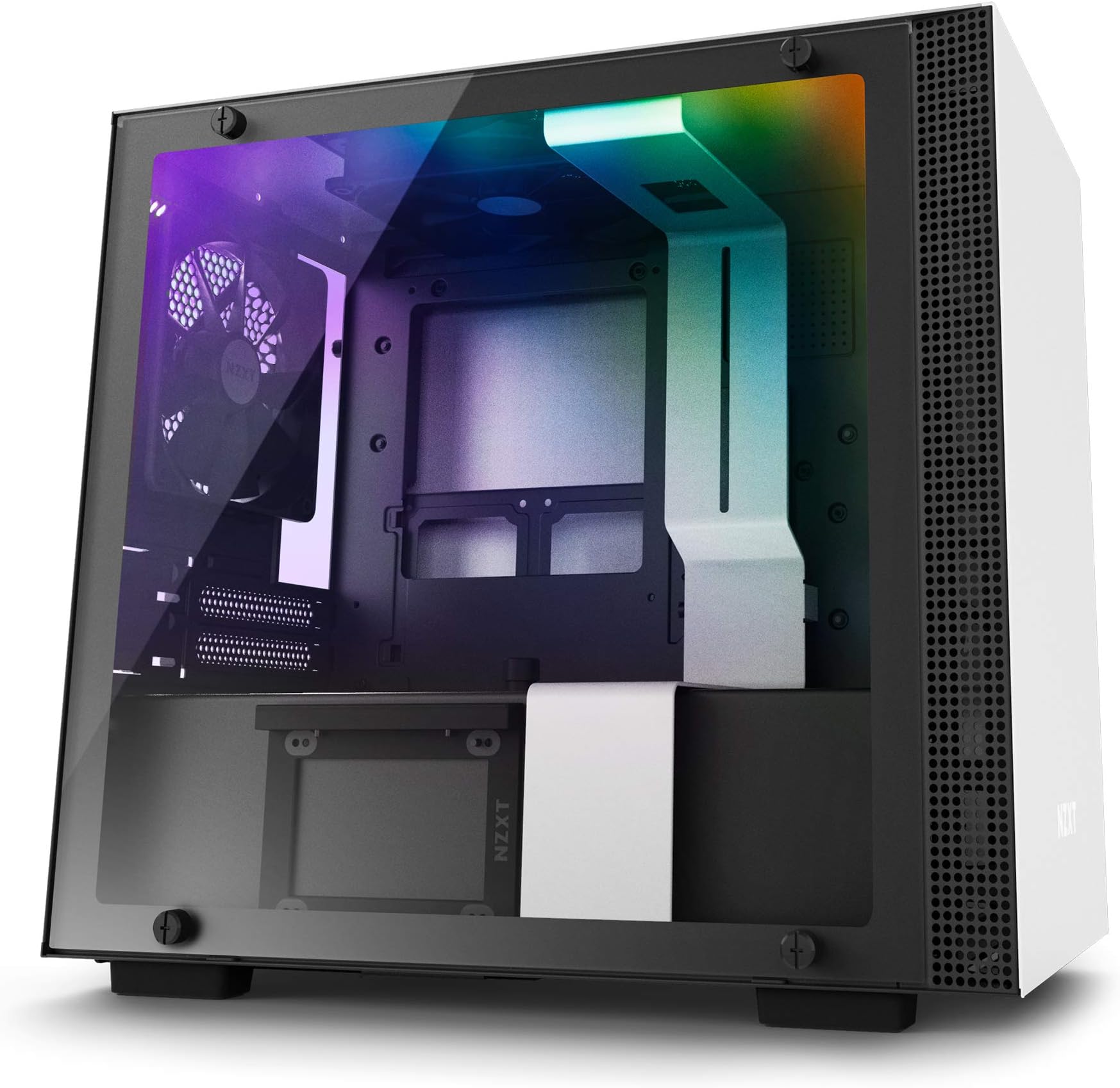 NZXT H200i Mini-ITX Computer Case with Smart Device Matte White/Black (CA-H200W-WB)