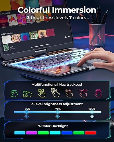 Miniatura 3 de SIBEITU Funda compatible con Samsung Galaxy Tab A7 Lite de 8.7 pulgadas con protector de pantalla y soporte para lápices, correa de hombro giratoria