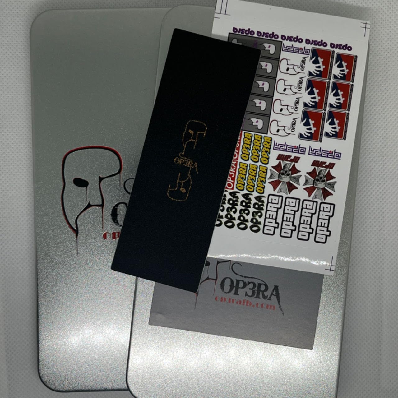 LEEFAI Pro Fingerboard, set completo da 34 x 96 mm, tavola in legno di acero, stampa UV, grafica 4.0 truck e 5 ruote in uretano 65d, Op3ra Oriented Vibes