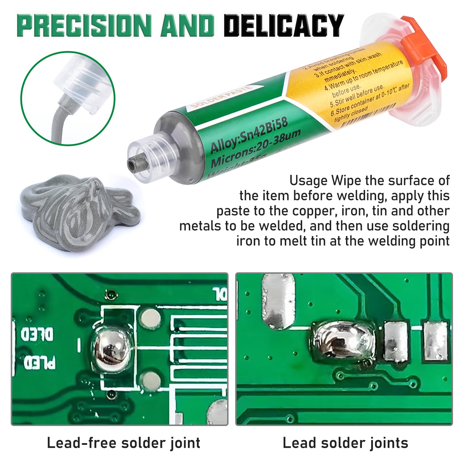 Solder Paste Sn42/Bi58 no clean Lead-Free Low Temperature Melts 138C 281F by ChipQuik by ChipQuik Solder Paste Sn42/Bi58 no clean Lead-Free Low Temperature Melts 138C 281F by ChipQuik by ChipQuik