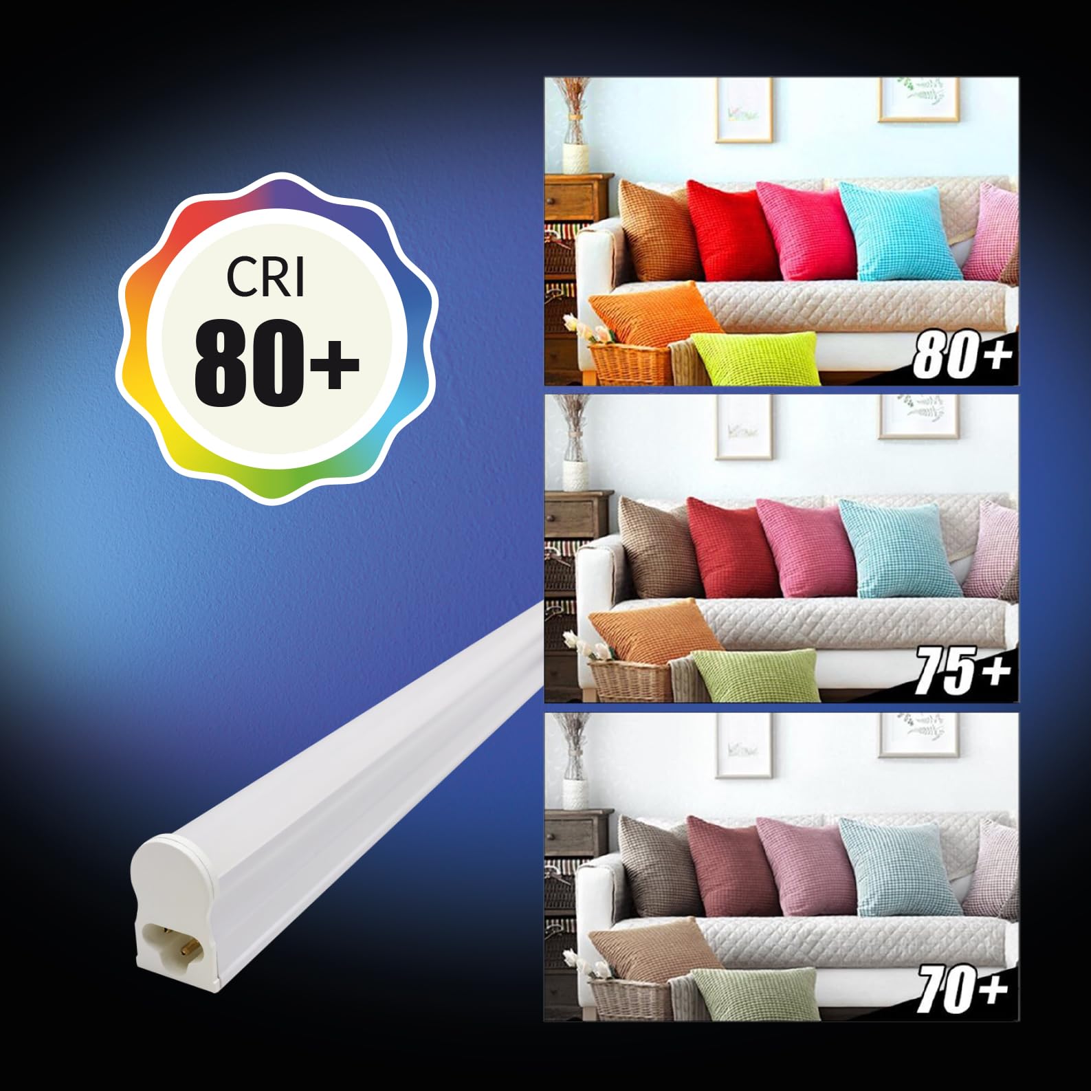 LED ATOMANT Tubo LED T5 120cm 18W, CCT (Selector de Color Blanco Calido, Neutro y Frio), Para armario, trastero o cocina.