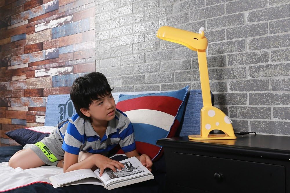 L5508YL High Quality LED Desk lamp, Dimmable LED Light, Unique Girraf Design,Flexiable Tail, Perfect Gift,Long Lasting,8 W (Yellow) for Children