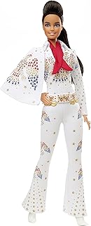 Barbie Signature Elvis Presley Barbie Doll (12-in) With Pompadour Hairstyle, Wearing â€œAmerican Eagleâ€ Jumpsuit, Gift for Collectors