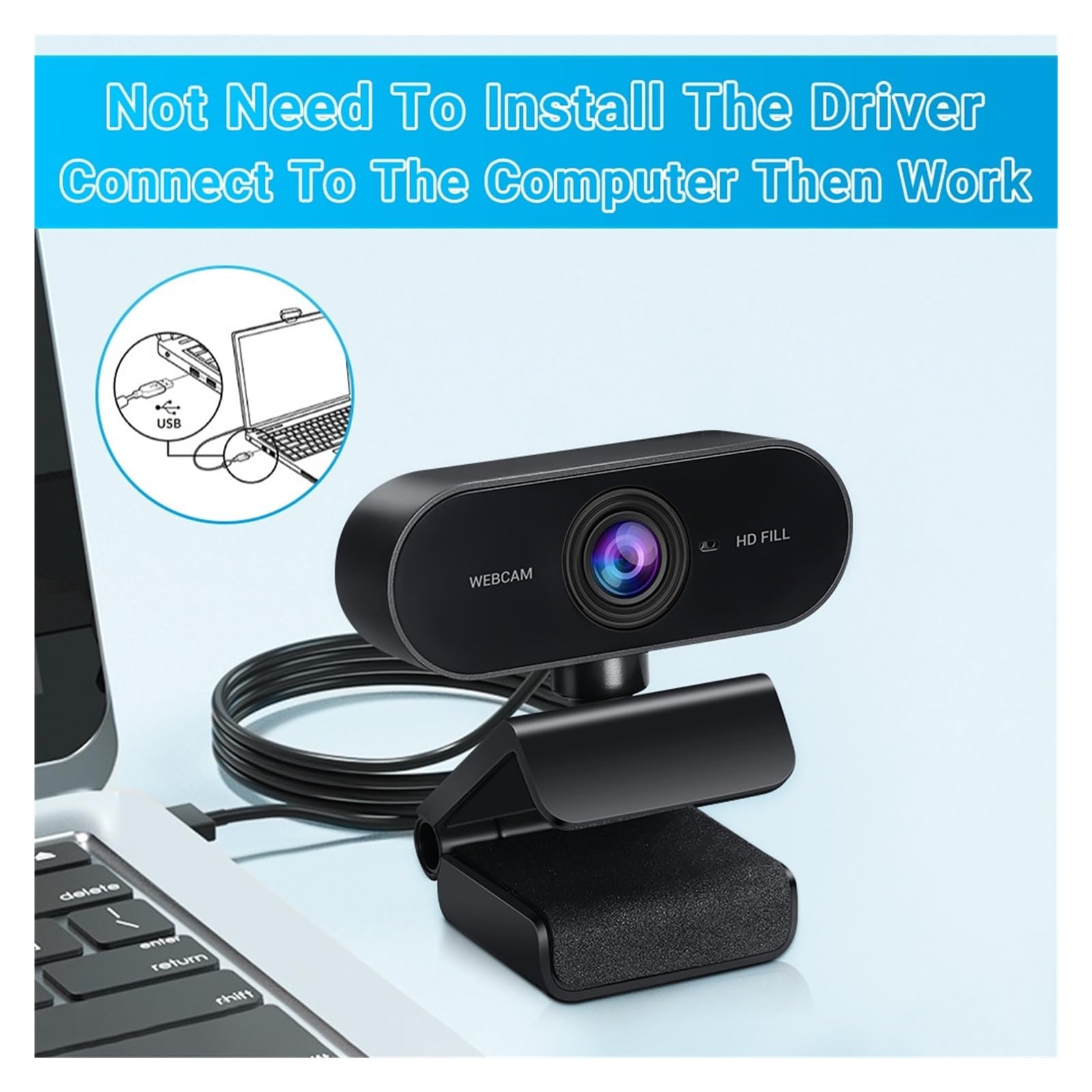 1080P Webcam Full HD Web Camera con microfono Spina USB Videocamere for PC Computer Laptop Desktop Conference(2PCS Webcam)
