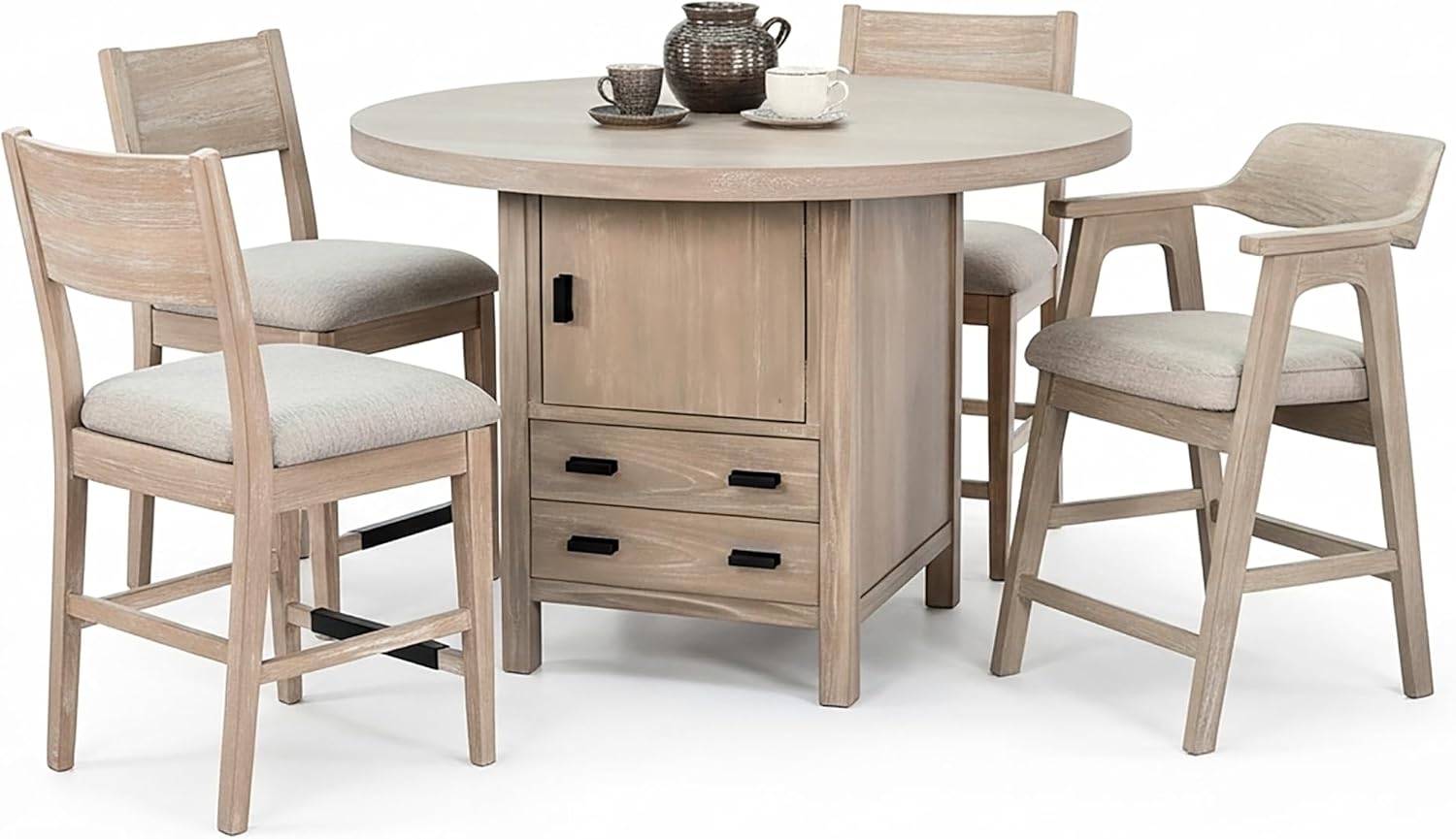 Walton Mesa de Poker y Comedor con 4 Sillas