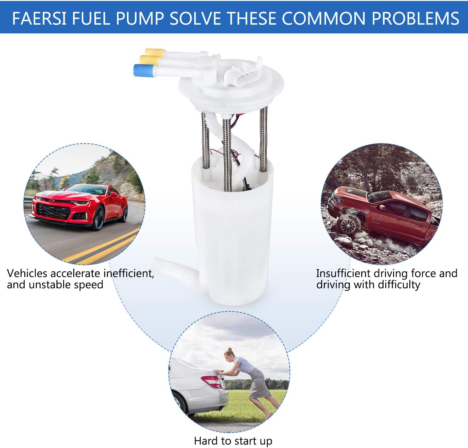 FAERSI Fuel Pump Assembly Replace# E3542M Compatible with 2000-2005 Buick Century 3.1L 2000-2005 Chevy Impala 3.8L 3.4L 2000-2005 Chevy Monte Carlo 3.8L 3.4L 2001-2003 Pontiac Grand Prix 3.8L 3.1L