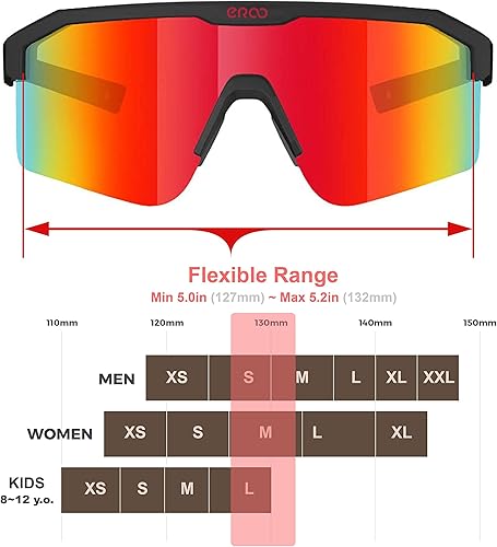 Miniatura 4 de Eazyrun - Lentes de sol deportivos polarizados pequeños para mujeres jóvenes, béisbol, softbol, ciclismo, correr, pickleball