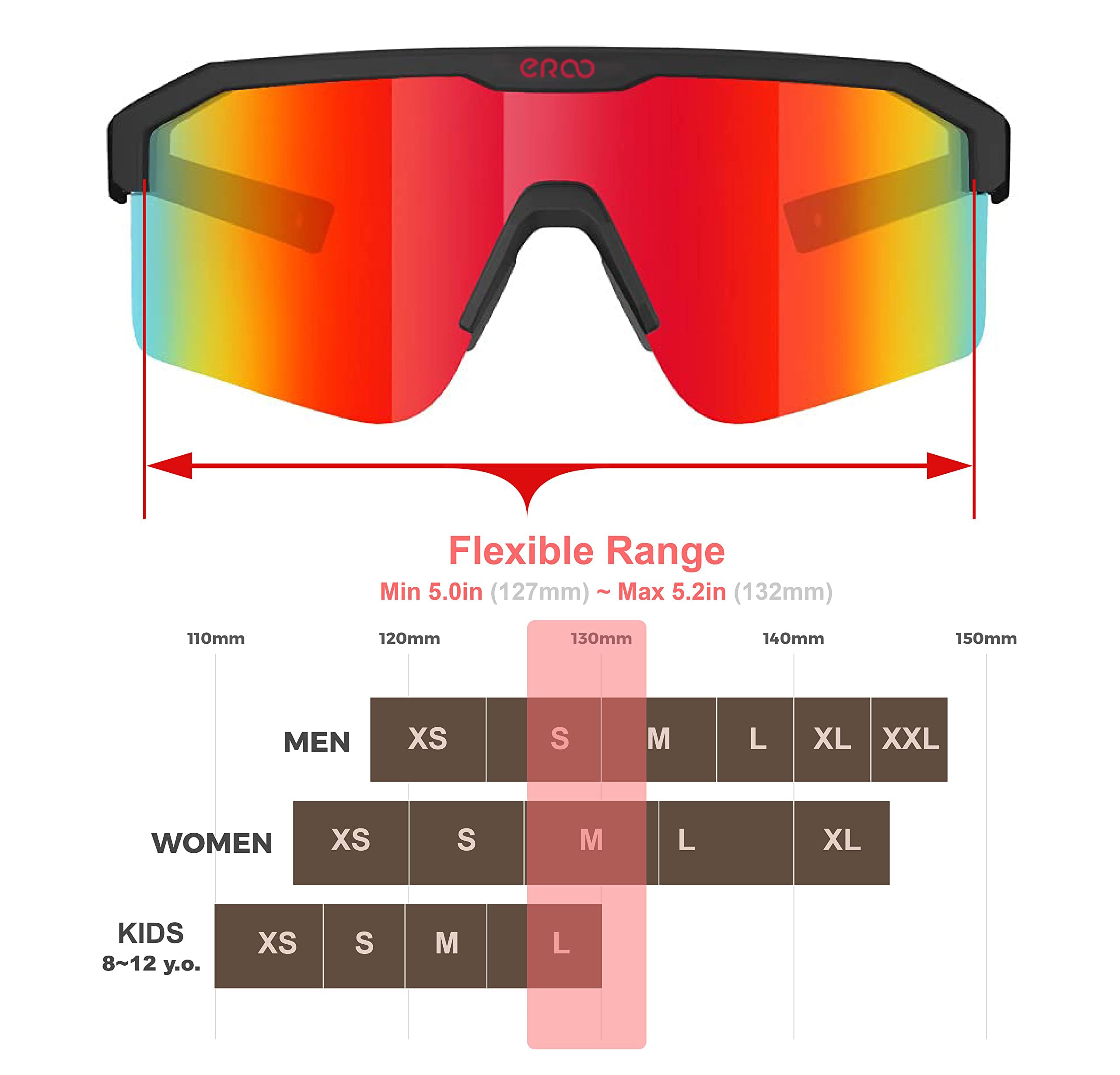 EAZYRUN Polaryzacyjne sportowe okulary przeciwsłoneczne dla mężczyzn i kobiet, okulary przeciwsłoneczne do jazdy na rowerze, biegania, MTB, baseball, narciarstwa, siatkówki plażowej